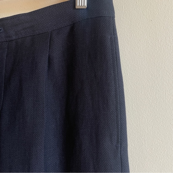 APC linen cotton trousers wide leg pants sz FR 38 US 6 navy blue pleated A.P.C. - Picture 6 of 9